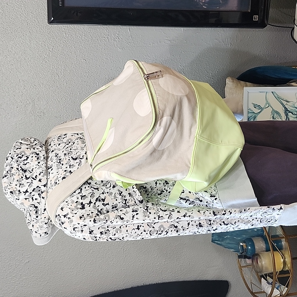 Lululemon Spring Fling Pack Polka Dot Backpack in Neon Green and Beige - Picture 8 of 16